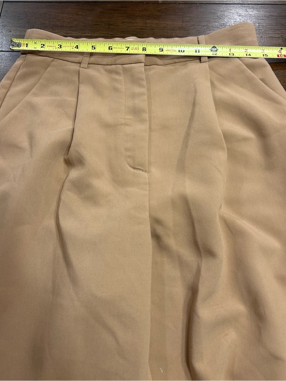 Abercrombie & Fitch Pants Size 28 Curve Love Sloane Tailored Wide Leg Tan - Picture 9 of 11